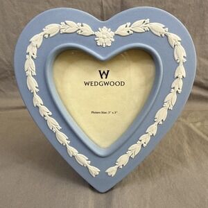 Wedgwood Light Blue Jasper Heart Picture Frame for 3x3" photo Jasperware